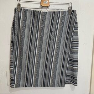 J. Jill Blue Breeze Mountain Faux Wrap Pencil Skirt Small